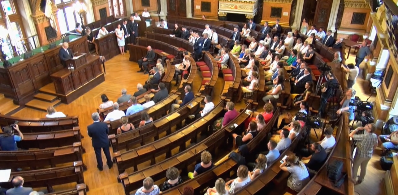 Átadta Budapest díszpolgári címeit Tarlós István főpolgármester a Fővárosi Közgyűlés június 19-i ünnepi ülésén. 2018.06.19.