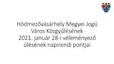 Hódmezõvásárhely Közgyûlés – véleményezõ ülés 2021.01.28.