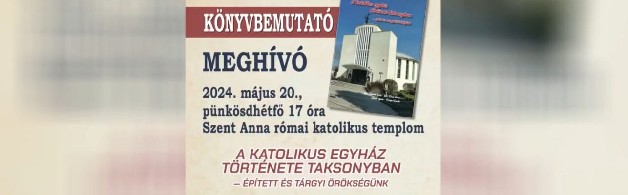 Pünkösdhétfőn könyvbemutató Taksonyban